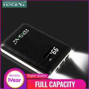 100% Capacity Ferising Power Bank 3 USB External 18650 Lithium Battery