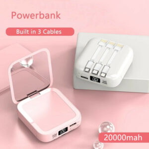 20000mAh Portable Mini Power Bank Makeup Mirror LED Digital Display