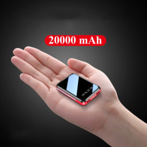 20000mAh Portable Mini Power Bank Mirror Screen LED Digital Display