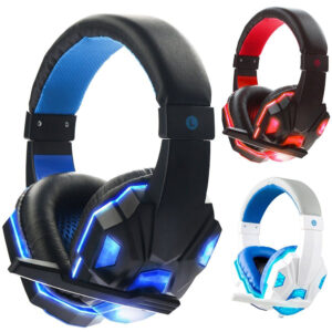 Gaming Headset Headphones With LED Light Mic Stereo Earphones Deep Bass