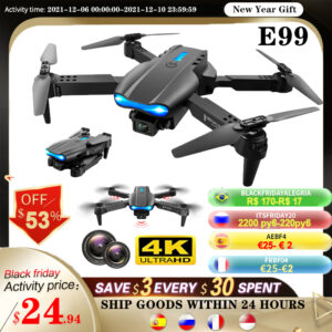Quadcopter E99 Pro WIFI FPV Drone With Wide Angle HD 4K 1080P Camera