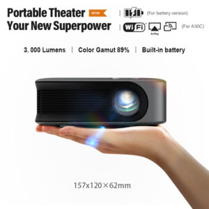 AUN MINI Projector Smart TV WIFI Portable Home Theater Cinema Battery