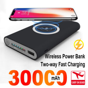 30000mAh Wireless Power Bank Two Way Fast Charging Powerbank Portable