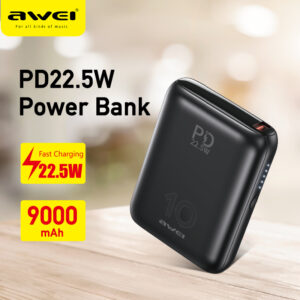 Awei P115K Mini Portable Power Bank 9000mAh PD Fast Charging 22.5W Max