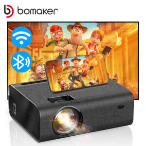 Bomaker Portable WIFI Bluetooth Projector Native 1280*720 HD 1080P