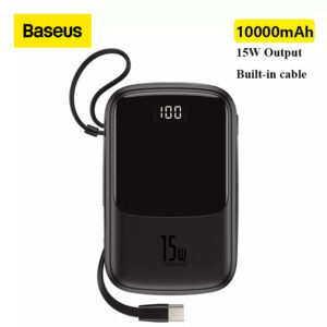 Baseus Power Bank 10000mAh Built In Type C Cable 3A 15W Power Bank Phone