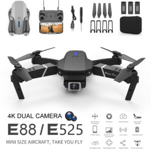 Black Folding Quadcopter RC Mini Drone 4K Professional Aerial