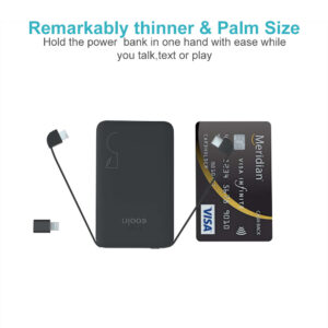 COOIN Power Bank Fast Portable Charger Powerbank Small 5000mAh Built In