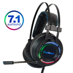Cosbary Gaming Headset With Microphone USB Wired Headphone Virtual 7.1