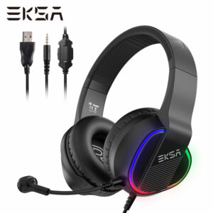 EKSA E400 Gaming Headset Gamer 3.5mm Stereo Wired Headphones With