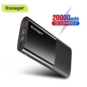 Essager Power Bank 20000mAh USB Type C PD QC 3.0 Power Bank Portable