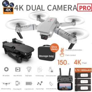 Foldable RC Drone 4K Pro HD Dual WIFI Camera Wide Angle Remote Control