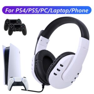 For PS4 PS5 Headset Gamer PC Laptop Stereo Bass Wired Gaming Headphones