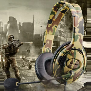 For PS4 PS5 Wired Camouflage Gaming Headset Headphones Earphones With