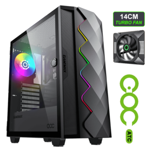 Gamemax Diamond COC BK / WT Mid Tower PC Gaming Case With 14CM Turbo