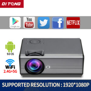 Ditong Projector 1080P Mini LED Portable WIFI Full HD Android 4K