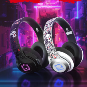 Graffiti Wireless Headphones Bluetooth Music Earphone Foldable LED