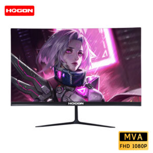 HQGDN 24 Inch Curved PC Monitor Computer Desktop 75HZ MVA Screen HD