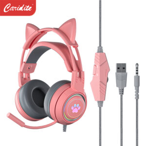 Headphones With Lights Cat Ears Computer Mobile Phone Wired Game