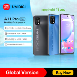 Umidigi A11 Pro Max Android 11 6.8" FHD+ Display Smartphone 128GB Helio