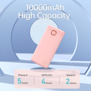 KIVEE 10000mAh Power Bank Pt122p External Battery Power Bank Portable