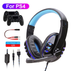 LED Light Gaming Over Ear Headset Gamer Casque Deep Bass Game