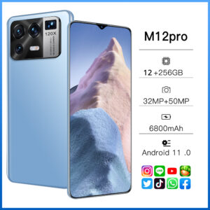 M12 Pro 6.7 Inch 6800mAh Face Unlock Deca Core MTK6889 Smartphones