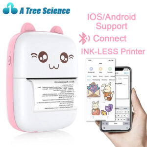 Mini Thermal Printer Portable Printer Wireless BT 200DPI Label Printer