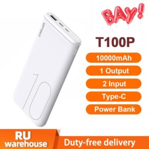 T100P 10000mAh Power Bank Powerbank Dual USB External Battery Charger