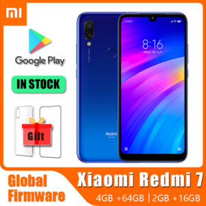 Xiaomi Redmi 7 Smartphone With Phone Case, Dual SIM Solt Cellphone