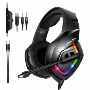 Box Onikuma K1b Wired Headphones With Mic Gaming Headset PC Earphones