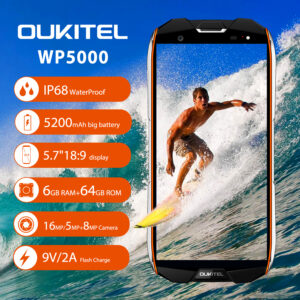 Oukitel 4G WP5000 Rugged Smartphone 6g+64g 5.7" HD+ 5200mAh 13MP Mobile