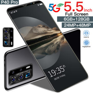 P40 Pro 5.5 Inch 4800mAh Fingerprint Face ID Android 10.0 Smartphones