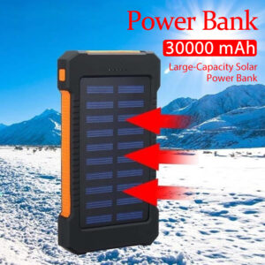 Portable 30000mAh Solar Power Bank Large Capacity Mobile Phone Charger