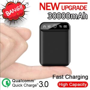 Portable Mini 30000mAh Power Bank 2USB LCD Digital Display Fast