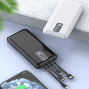 Power Bank 10000mAh Portable Charging Power Bank Built In Cable External