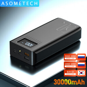 Power Bank 30000mAh Typec Micro USB C Power Bank LED Display Portable