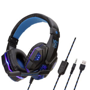 Professional LED Light Wired Gaming Headphones With Microphone For