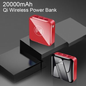 Qi Wireless Charger Power Bank 20000mAh Portable USB Wireless Battery