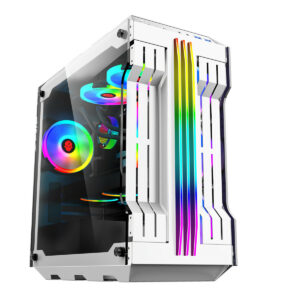 RGB Light Bar Computer Case Tempered Glass Panels ATX Gaming Water