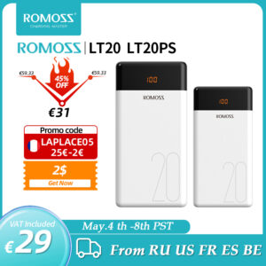 Romoss LT20 Lt20ps Power Bank 20000mAh Portable Charging Power Bank