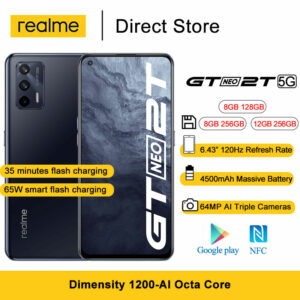 Realme GT Neo 2T 5G Mobile Phones NFC 6.43" Amoled 120HZ Dimensity 1200