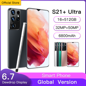 S21+ultra 6.7inch HD+ MTK6889 CPU Smartphones 5G Cellphones 16gb+512gb