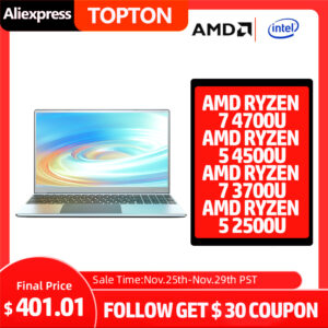 Slim PC 15.6 Inch Notebook AMD Ryzen 7 4700U 5 4500U 8 Cores 8 Threads