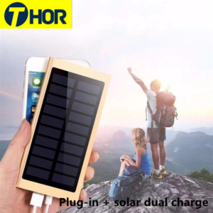 Solar 30000mAh Power Bank Large Capacity Ultra Thin 9MM With LED Light
