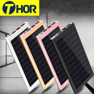 Solar Power Bank 30000mAh 2 USB External Battery LED Portable Powerbank