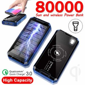 Solar Wireless Charging Battery Power Bank 80000 Ma Solar Panel Solar