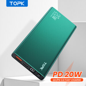 TOPK I1006p Power Bank 10000mAh Portable Charger LED External Battery