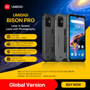 Umidigi BISON PRO Rugged Phone 128GB IP68 Helio G80 NFC 48MP Triple
