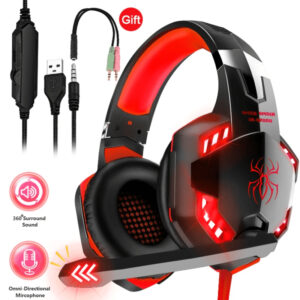 Upgrade Headset Gamers LED Light Noise Cancelling Stereo Gaming